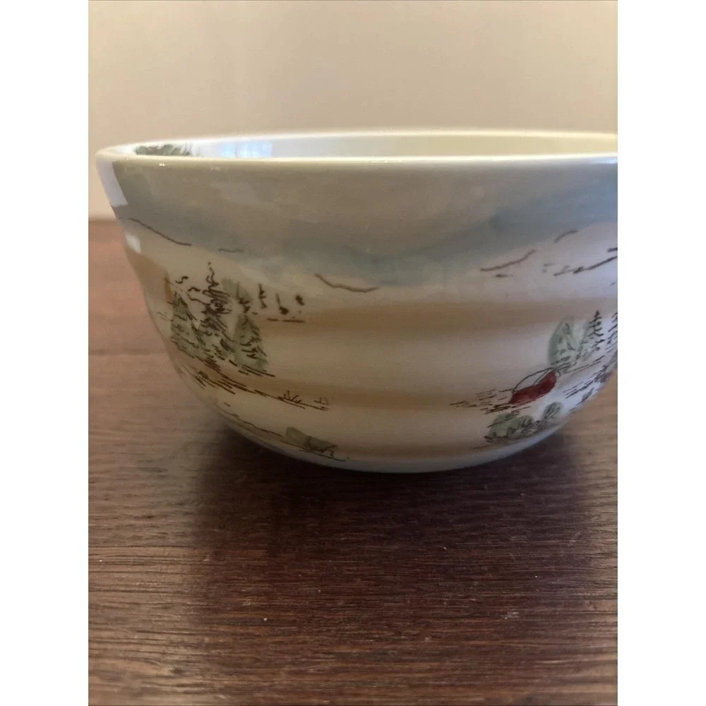 Maxcera‎ Snowville Christmas Farmhouse Candy Bowl Serving Bowl 6